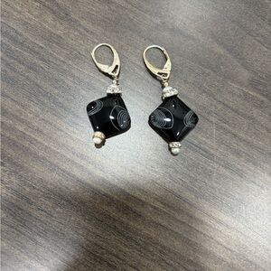 Black and Silver Geometric Earrings